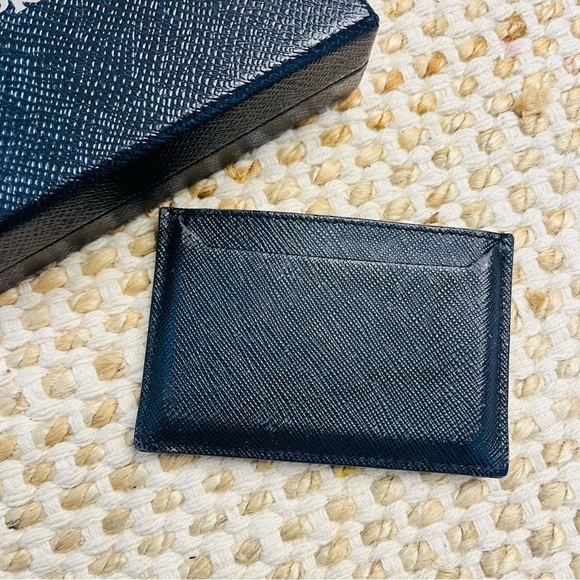 Prada Saffiano Multicolor Chevron Card Holder Wallet | Red Blue Cream - Picture 5 of 5